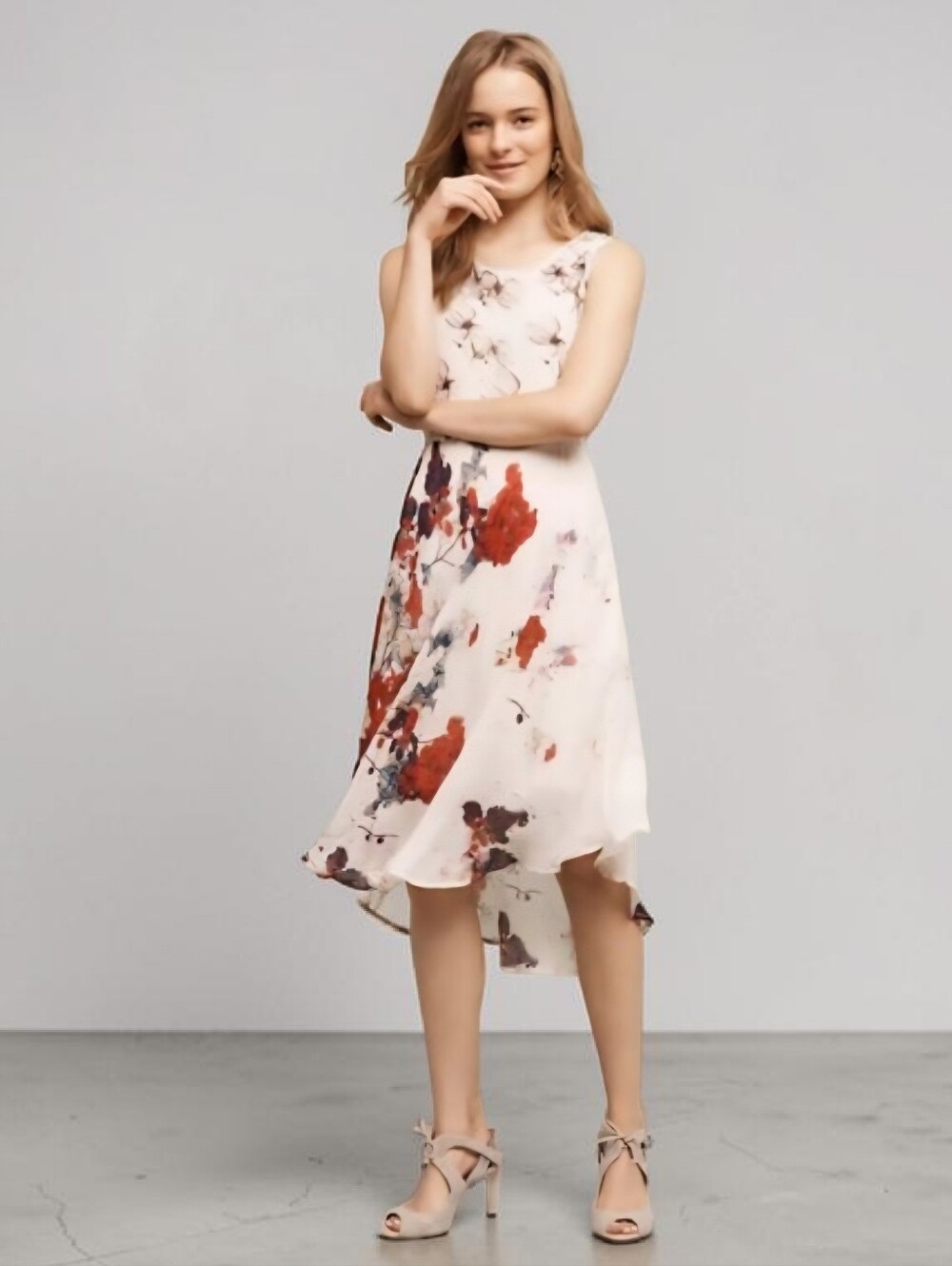 Anthropologie × Varun Bahl Floral Levu Swing Dress High Low Hem Feminine 6